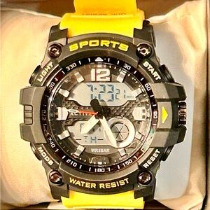 Active Sports Men's Black and Yellow Watch